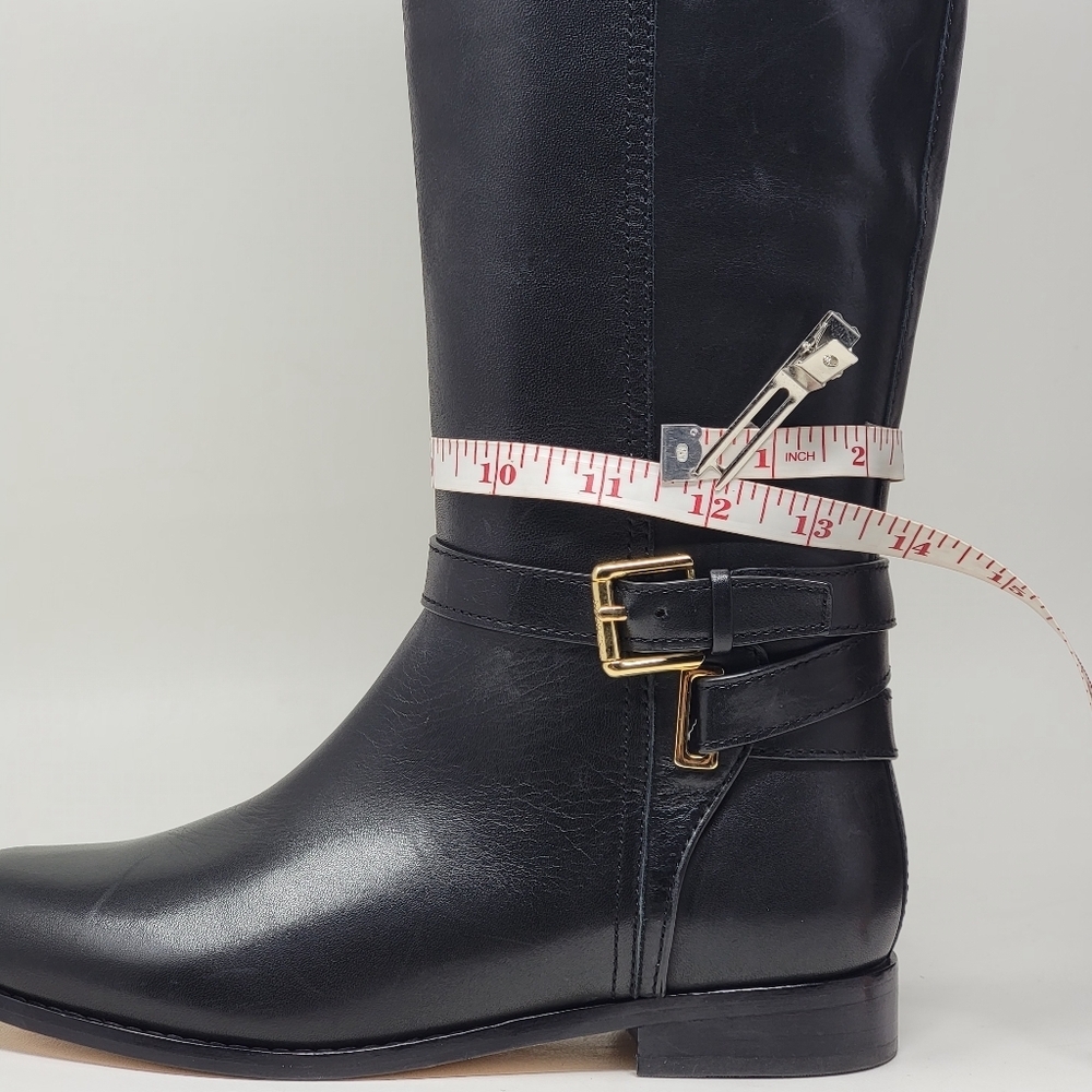 Ralph Lauren Blayke Buckled Riding Boots Black Saddle Women's Size 5.5 New - Picture 11 of 13